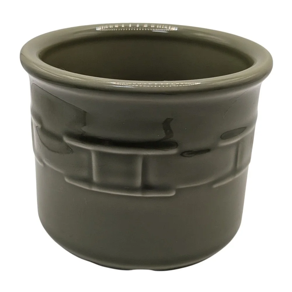Longaberger‎ Pottery Crock One Pint Woven Traditions Green Textured USA No Lid